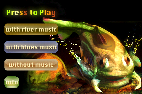 Riverleap menu screen with music